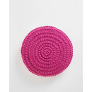 Zinnia-Round-Cotton-Crochet-Cushion-Fuschia Sale