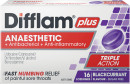 Difflam-Plus-Anaesthetic-Sore-Throat-Lozenge-Blackcurrant-Flavour-16-Pack Sale
