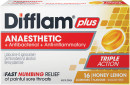 Difflam-Plus-Anaesthetic-Sore-Throat-Lozenges-Honey-Lemon-Flavour-16-Lozenges Sale