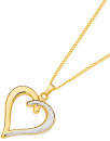 9ct-Gold-Two-Tone-Diamond-Cut-Heart-Pendant Sale