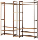 Oikiture-Bamboo-13-Shelf-Open-Wardrobe-Clothes-Rack-with-Hanging-Rail Sale
