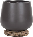 Astin-Sinclair-Wavy-Rim-18cm-Pot-with-Rattan-Base-in-Brown Sale
