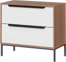 Astin-Sinclair-Walton-2-Drawer-Side-Table-in-White-and-Oak Sale