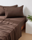 375-Thread-Count-Bamboo-Sheet-Set-Queen-Bed-Chocolate Sale
