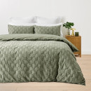 Check-Stonewashed-Cotton-Quilt-Cover-Set-Queen-Bed-Green Sale