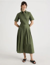 Basque-Short-Sleeve-Poplin-Shirt-Dress Sale