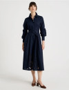 Basque-Long-Sleeve-Cotton-Cutwork-Shirt-Midi-Dress Sale