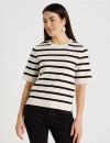 Regatta-Regatta-Petites-Womens-Short-Sleeve-Stripe-Knit-Top-Neutral-and-Black-Stripe Sale