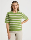 Regatta-Regatta-Petites-Womens-Short-Sleeve-Stripe-Knit-Top-Neutral-and-Green-Stripe Sale