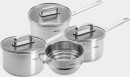 Woll-4pc-Steel-Saucepan-Set-with-Steamer-16-18-and-20cm Sale