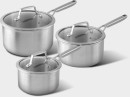 The-Cooks-Collective-3pc-Tri-Ply-Saucepan-Set-16-18-and-20cm Sale