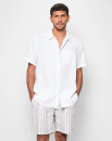European-Linen-Short-Sleeve-Shirt-White Sale