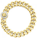 9ct-Gold-19cm-Solid-Curb-Diamond-Turnlock-Bracelet Sale
