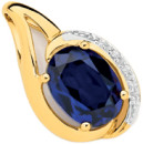 9ct-Gold-Created-Sapphire-Diamond-Oval-Swirl-Pendant Sale