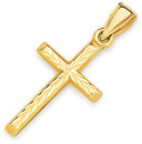 9ct-Gold-Diamond-Cut-Cross-Pendant Sale
