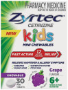 Zyrtec-Cetirizine-Kids-Mini-Chewables-Grape-Flavour-6-30-Mini-Tablets Sale