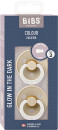 Bibs-Glow-In-The-Dark-Colour-Pacifier-Size-3-Vanilla-2-Pack Sale