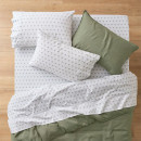 Tobago-Cotton-Sheet-Set-Whitegreen Sale