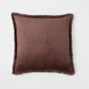 Macie-Fringed-Chenille-Cushion-Wine Sale