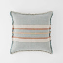 Everett-Fringe-Stripe-Linen-Cushion-Blue Sale