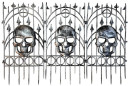 Click-Gothic-Skull-Haunted-Halloween-91cm-Decorative-Fencing-in-BlackSilver Sale