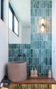 Beaumont-Tiles-Bedrock-200mm-x-50mm-Tumbled-Marble-Tile-in-Taj-Green-Used-on-the-Wall Sale