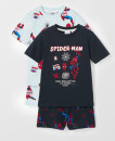Licensed-Disney-Organic-Cotton-2-Pack-Younger-Boys-Top-Shorts-Pyjama-Set-Spiderman-Blue Sale