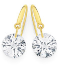 9ct-Gold-Cubic-Zirconia-7mm-Drop-Hook-Earrings Sale
