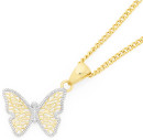 9ct-Gold-Two-Tone-Butterfly-Pendant Sale