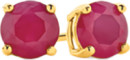 9ct-Gold-Natural-Ruby-Round-Stud-Earrings Sale