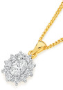 9ct-Gold-Lab-Grown-Diamond-Oval-Flower-Pendant Sale