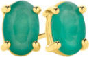 9ct-Gold-Natural-Emerald-Oval-Stud-Earrings Sale