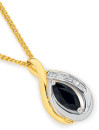 9ct-Two-Tone-Gold-Black-Sapphire-Diamond-Slider-Pendant Sale