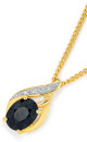 9ct-Gold-Black-Sapphire-Diamond-Teardrop-Twist-Pendant Sale