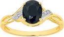 9ct-Gold-Black-Sapphire-Diamond-Twist-Ring Sale