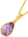9ct-Gold-Amethyst-Pear-Bezel-Pendant Sale