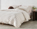 Vue-Yarn-Dye-Stripe-with-Ruffle-Quilt-Cover-Set-Brown Sale