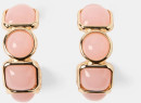 Resin-Stone-Hoop-Earrings-Pink-and-Gold-Tone Sale