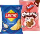 Twisties-Cinnamon-Sugar-Churros-120g-or-Smiths-Crinkle-Cut-Chips-150170g-Selected-Varieties Sale