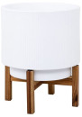 Astin-Sinclair-43cm-x-34cm-Ceramic-Indoor-Pot-with-Stand-in-White Sale