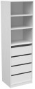 Flexi-Storage-Wardrobe-2000mm-x-606mm-x-480mm-3-Shelf-and-4-Drawer-Unit-in-in-Matt-White Sale