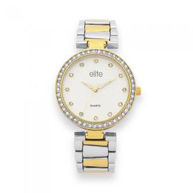 Elite+Ladies+Two+Tone+Round+Watch