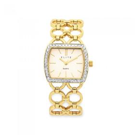 Elite+Ladies+Gold+Tone+Watch