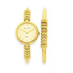 Elite+Ladies+Lucky+Rings+Watch+%26amp%3B+Bangle+Set