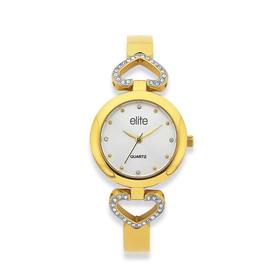 Elite+Ladies+Gold+Tone+Watch