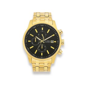 Chisel+Gents+Gold+Tone+Watch