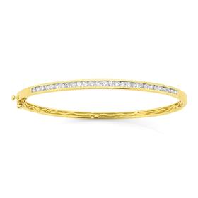 9ct+Gold+Diamond+Bangle