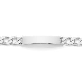 Silver-21cm-Square-Curb-ID-Bracelet on sale
