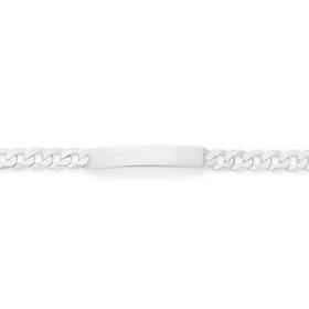 Silver-21cm-Curb-Id-Mens-Bracelet on sale