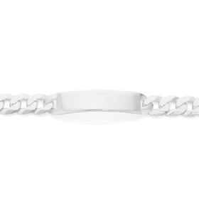 Silver-21cm-Cuban-Curb-ID-Bracelet on sale
